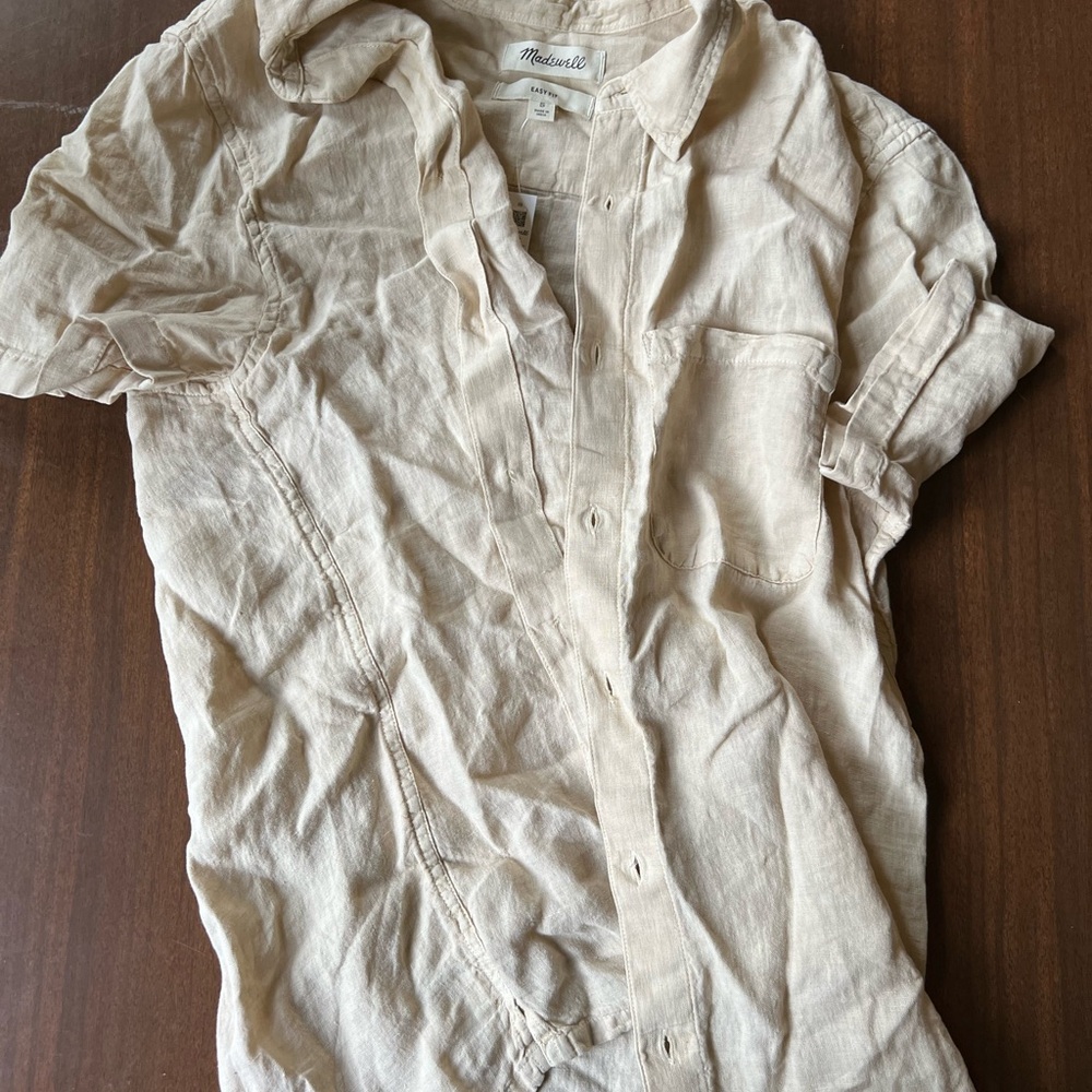 Madewell Light Beige Casual Button Down Shirt
